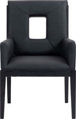 Gwendolyn - Faux Leather Dining Arm Chair With Black Frame