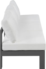 Nizuc - Outdoor Patio 3 Seat Armless Modular Sofa With Gray Frame