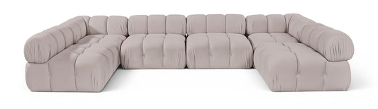 Orin - U-Shaped Velvet 6 Piece Modular Sectional