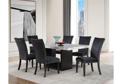 D02 - 7 Piece Dining Room Set (Dining Table And 6 Dinning Chairs) - Black