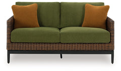 Horizon Hall - Loveseat With Cushion - Brown / Green