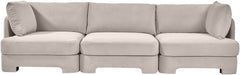Hammond - Velvet Performance Fabric Upholstered 3 Piece Sofa