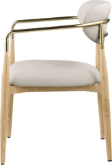 Ronda - Vegan Leather Upholstered Dining Arm Chair - Natural Legs
