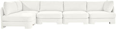 Hammond - Velvet Performance Fabric Upholstered 5 Piece L-Shaped Sectional