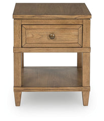 Sharlance - Rectangular End Table - Light Brown