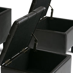 Dover - 3 Piece Storage Ottoman - Tanners Brown