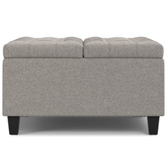 Harrison - Multifunctional Small Square Coffee Table Storage Ottoman - Gray