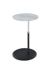 Orbit - End Table With Height Adjustable Marble Textured Top - Gray