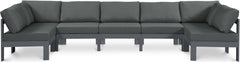 Nizuc - Outdoor Patio 7 Piece Modular Sectional With Gray Frame