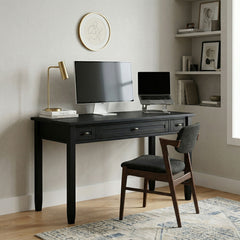 Warm Shaker - Writing Desk With Drawers - Black