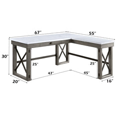 Talmar - Marble Top Weathered Writing Desk With Lift Top