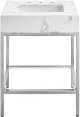 Marmo - Engineered Marble Bathroom Vanity With Chrome Base