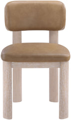 Paloma - Vegan Leather Upholstered Dining Chair (Set of 2) - Tan / Rich Natural