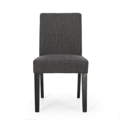Contemporary Fabric Dining Chair With Upholstered Seating And Tapered Legs - Charcoal
