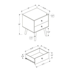 Accent Table & Storage Drawers - Black