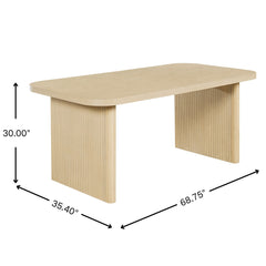 Dining Table Set With 4 Upholstered Dining Chairs, Indoor Dining Room Furniture - Natural / Oatmeal
