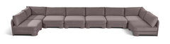 Hammond - Velvet Performance Fabric Upholstered 8 Piece U-Shaped Armless Sectional - Beige