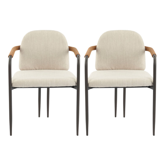 Modern Dining Chair Set With Durable Iron Frame And Comfortable Fabric Upholstery
