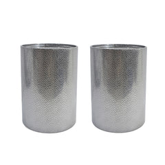 Modern Round Accent Table With Hammered Surface