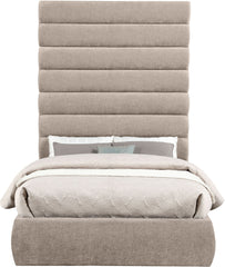 Adam - Chenille Fabric Bed With 89" Headboard