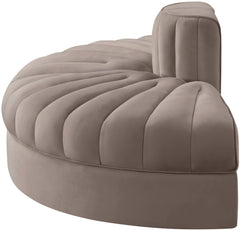 Rummi - Velvet Performance Fabric Upholstered 2 Piece Rounded Modular Loveseat