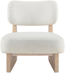 Vetra - Linen Textured Fabric Upholstered Accent Chair With Natural Base
