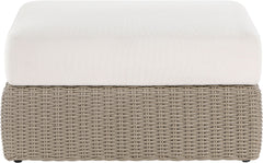 Seacrest - Olefin Water Resistant Fabric And Wicker Outdoor Patio Ottoman/Coffee Table