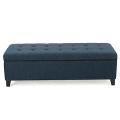 Upholstered Storage Ottoman Bench, Foot Rest For Bedroom