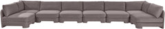 Hammond - Velvet Performance Fabric Upholstered 8 Piece U-Shaped Armless Sectional - Beige