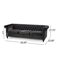 Chesterfield Style 3 Seater Sofa With Deep Button Tufting