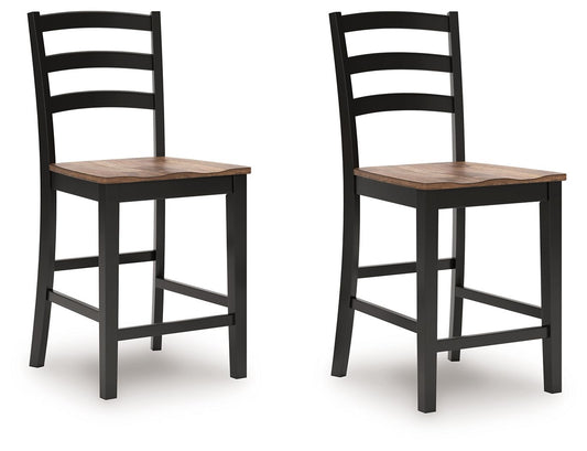 Wildenauer - Barstool (Set of 2) - Brown / Black