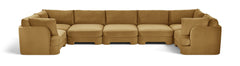Hammond - Velvet Performance Fabric Upholstered 7 Piece U-Shaped Sectional