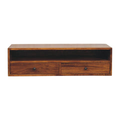 Lunar - 2 Drawer Wall Mounted Media Unit - Brown