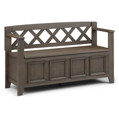 Amherst - Entryway Storage Bench - Dark Brown