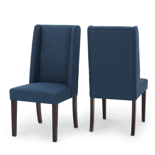 High Back Dining Chair With Wingback Design (Set of 2)