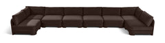 Hammond - Velvet Performance Fabric Upholstered 8 Piece U-Shaped Armless Sectional - Beige