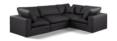 Comfy - 4 Piece Faux Leather Modular Sectional