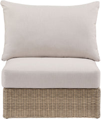 Seacrest - Olefin Water Resistant Fabric And Wicker Outdoor Patio Armless Chair