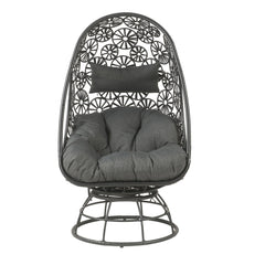 Hikre - Patio Lounge Chair & Side Table - Black / Charcoal