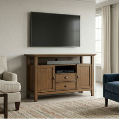 Redmond - Tall TV Media Stand - Rustic Natural Aged Brown