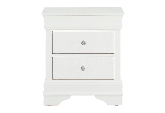 Pompei - Croc Nightstand - Metallic White