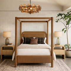 Salina - Velvet Upholstered Bed - Saddle