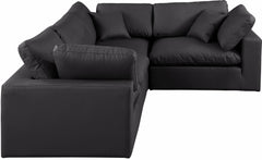 Comfy - 4 Piece Faux Leather Modular Sectional