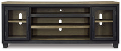 Foyland - XL TV Stand w/Fireplace Option - Black / Brown