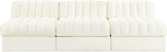 Rummi - Velvet Performance Fabric Upholstered 3 Piece Modular Armless Sofa