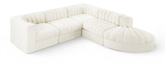 Rummi - Velvet Performance Fabric Upholstered 5 Piece Modular Sectional