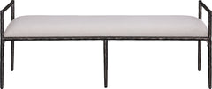 Axis - Linen Textured Beige Fabric Upholstered Bench