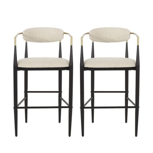 Upholstered Bar Stools With Backs For Kitchen Island (Set of 2)