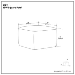 Clay - Square Pouf, Upholstered
