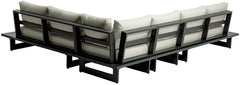 Maldives - 4 Piece Water Resistant Outdoor Patio Modular Sectional With Gray Base